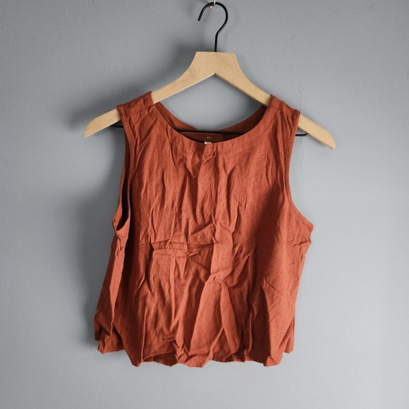 Women's Brick Red Wide-Leg Jumpsuit - Picture 8 of 10